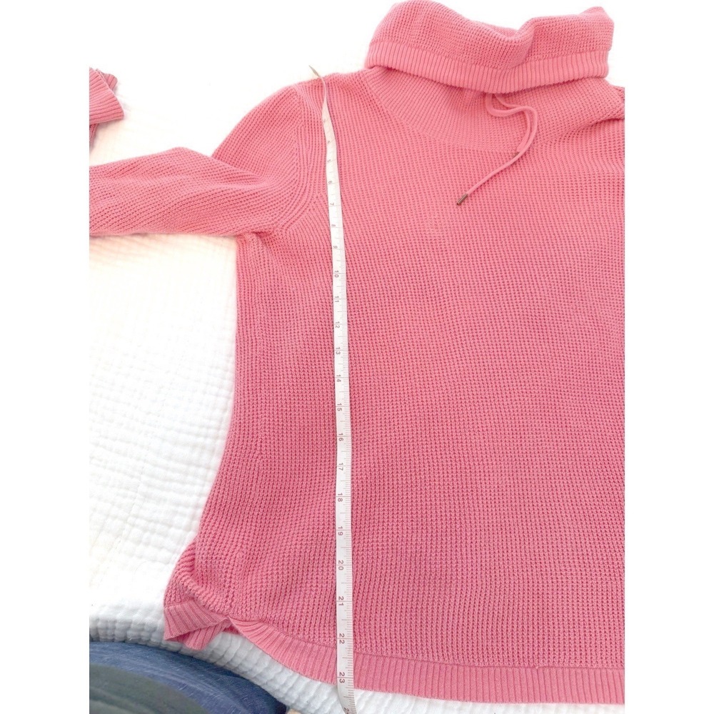 Lauren‎ Ralph Lauren Hot Pink Cotton Waffle Knit  Drawstring Sweater Mens M - Picture 5 of 6